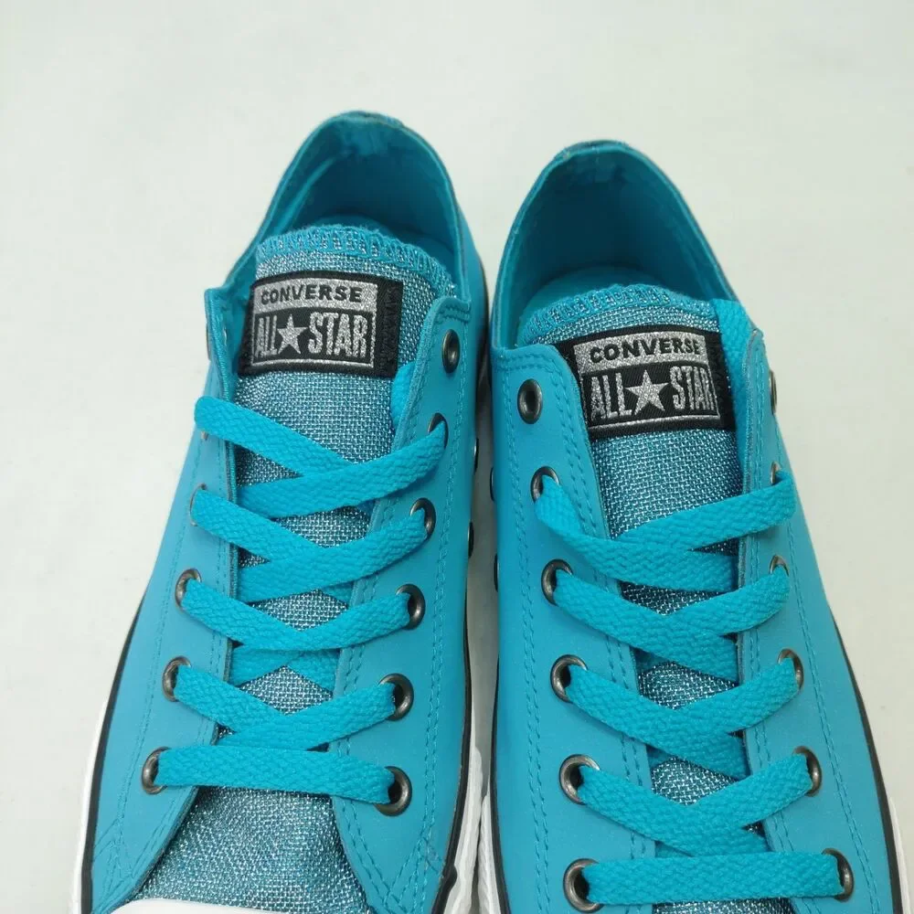 Converse Chuck Taylor All Star Low Junior Size 5 Blue Leather Glitter 662329C